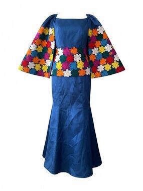 Colorful African Ankara Style Dress Gown